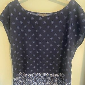 Vince Camuto Dark Blue Floral Blouse